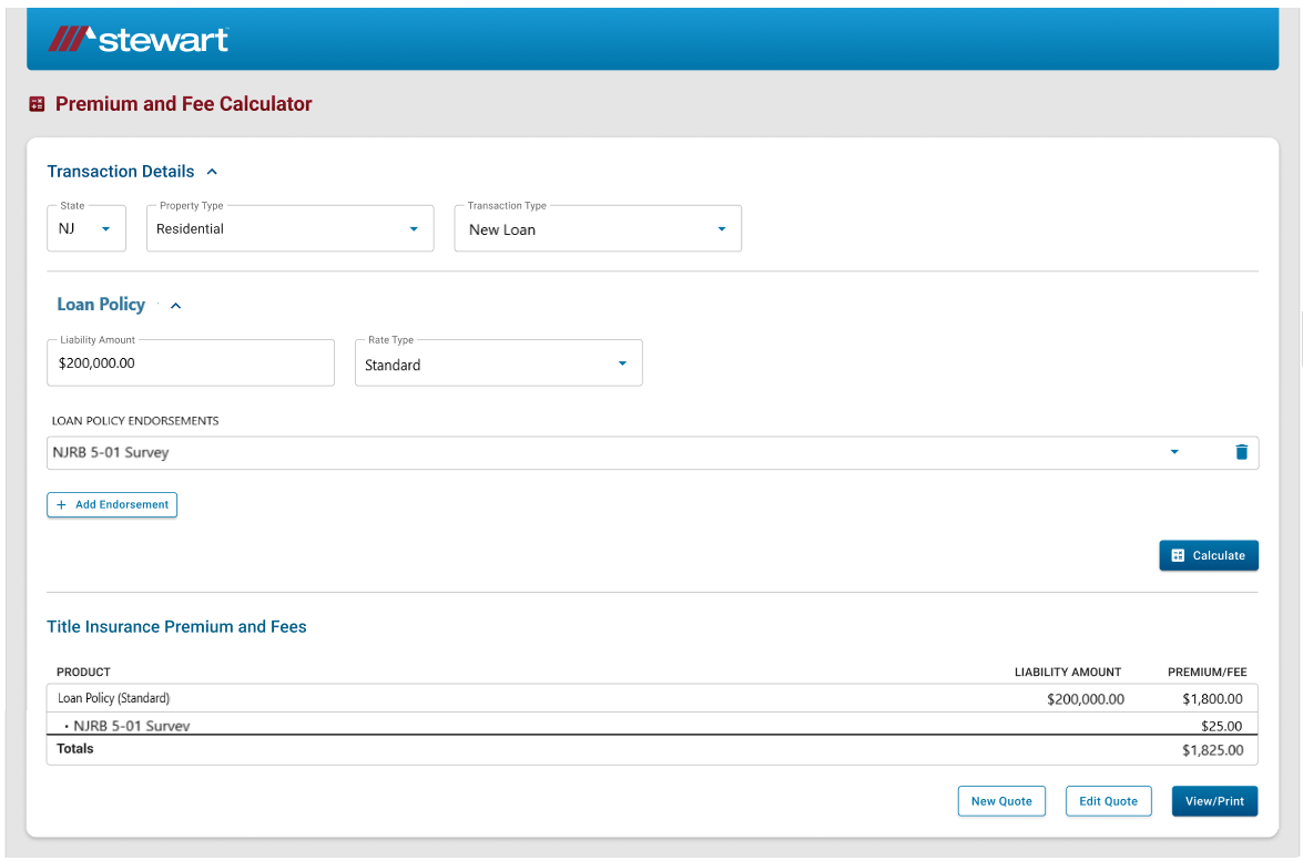 High fidelity screen showing search results